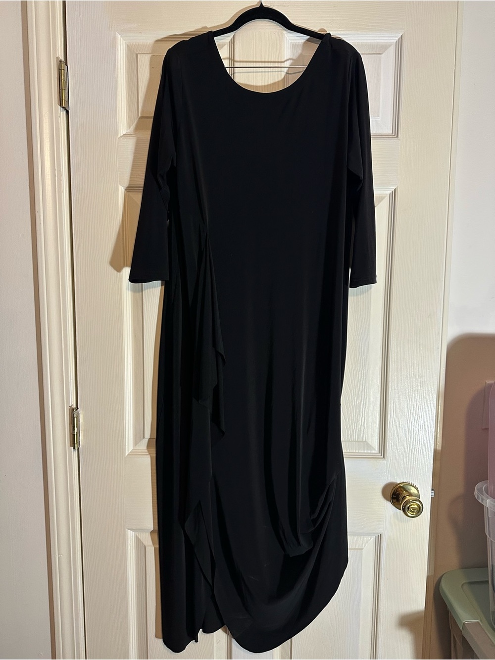 Sympli Black Asymmetrical Draped Dress